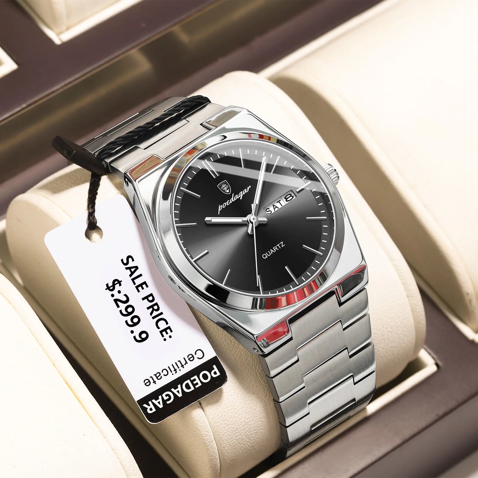 Stainless Steel Waterproof Luminous Men's Quartz Watch
