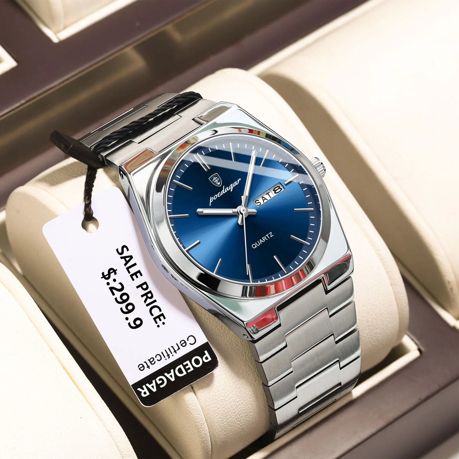 Stainless Steel Waterproof Luminous Men's Quartz Watch