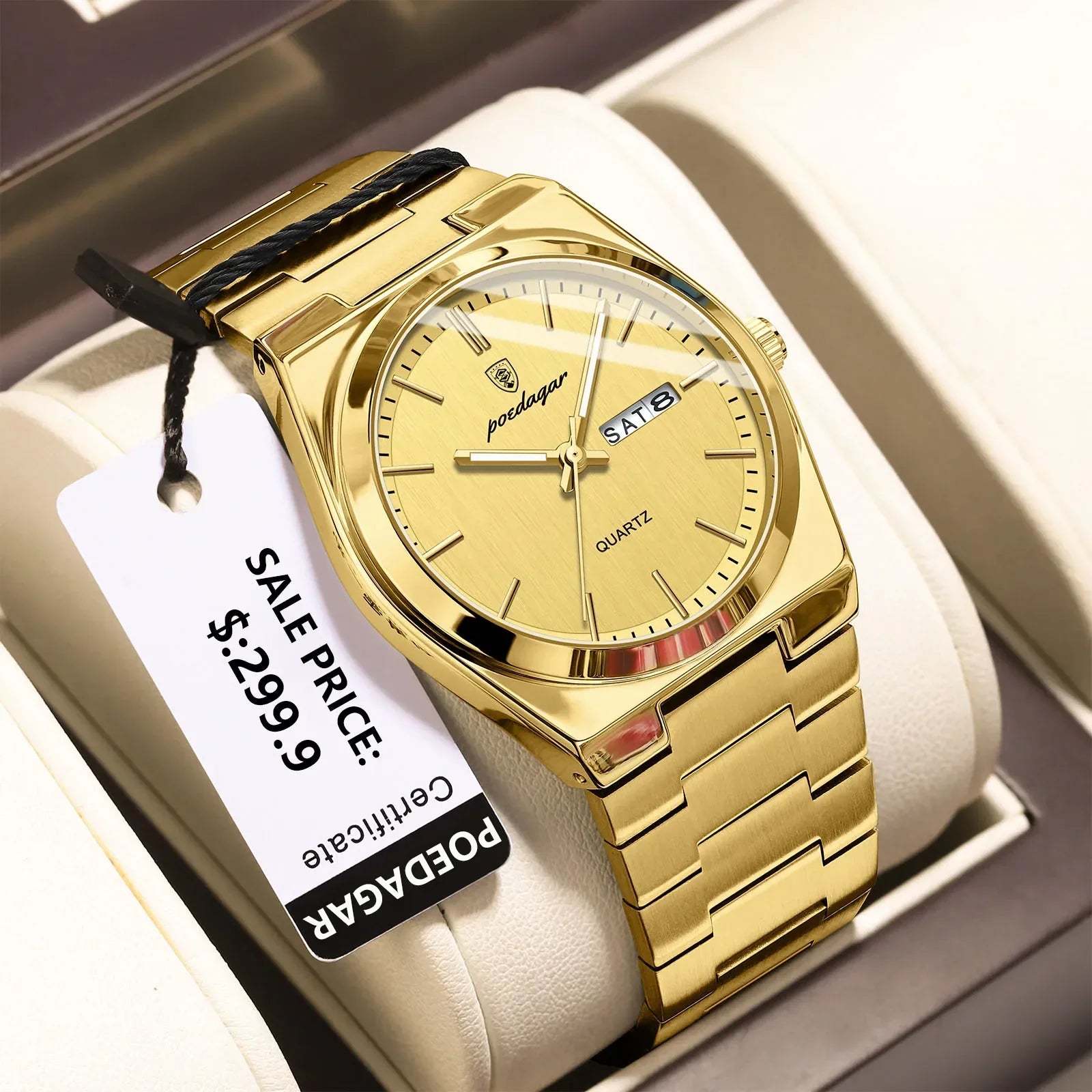 Stainless Steel Waterproof Luminous Men's Quartz Watch