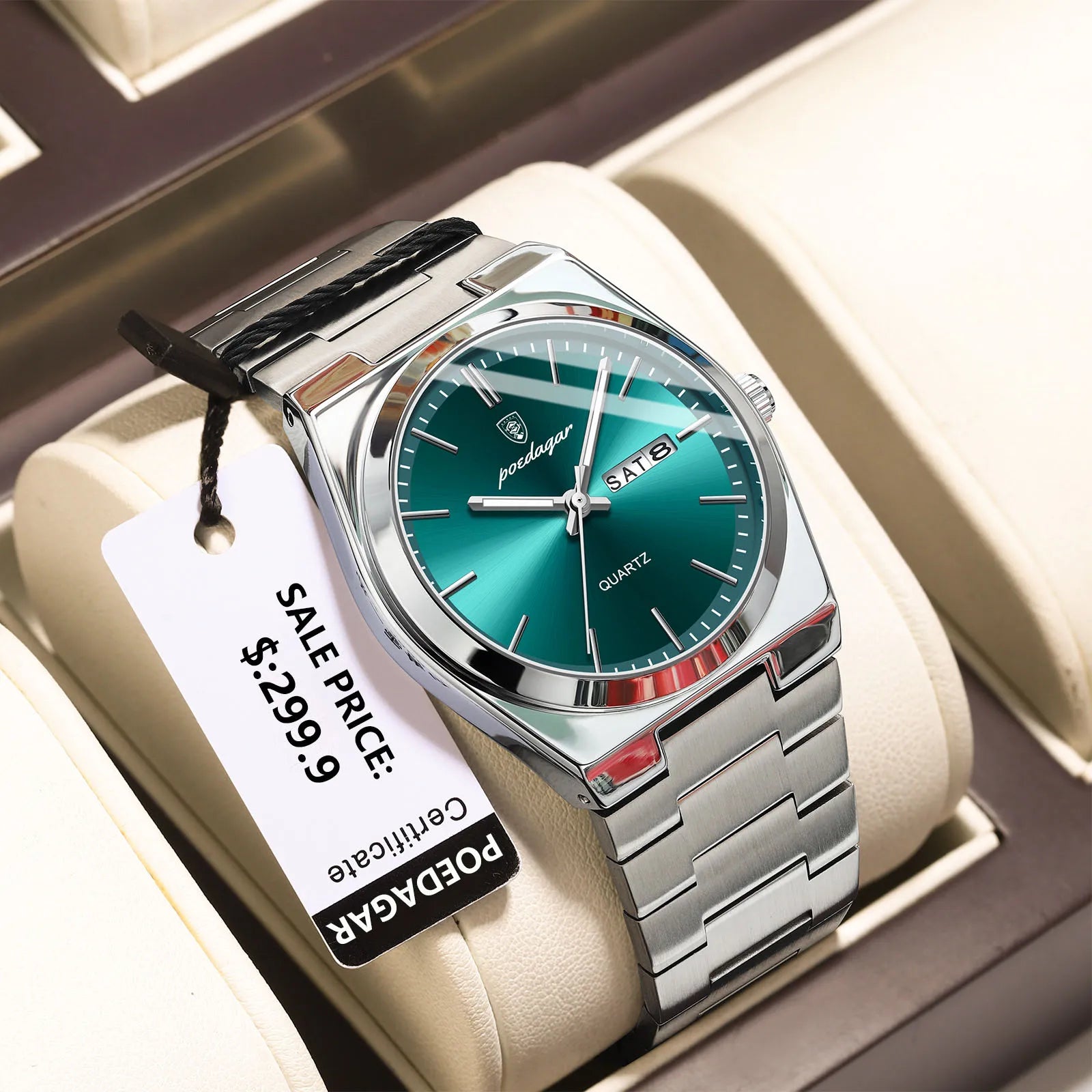 Stainless Steel Waterproof Luminous Men's Quartz Watch