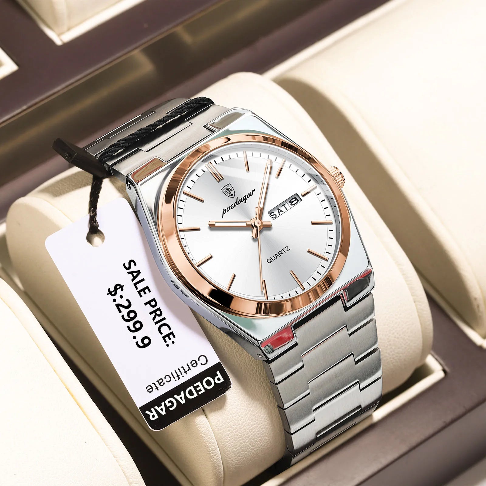 Stainless Steel Waterproof Luminous Men's Quartz Watch