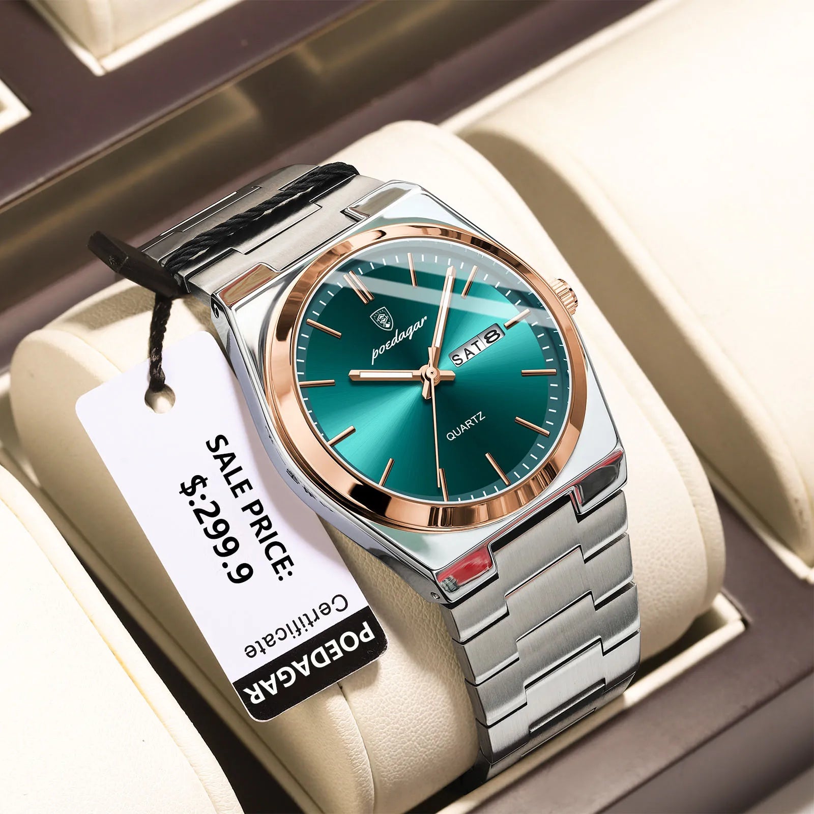 Stainless Steel Waterproof Luminous Men's Quartz Watch