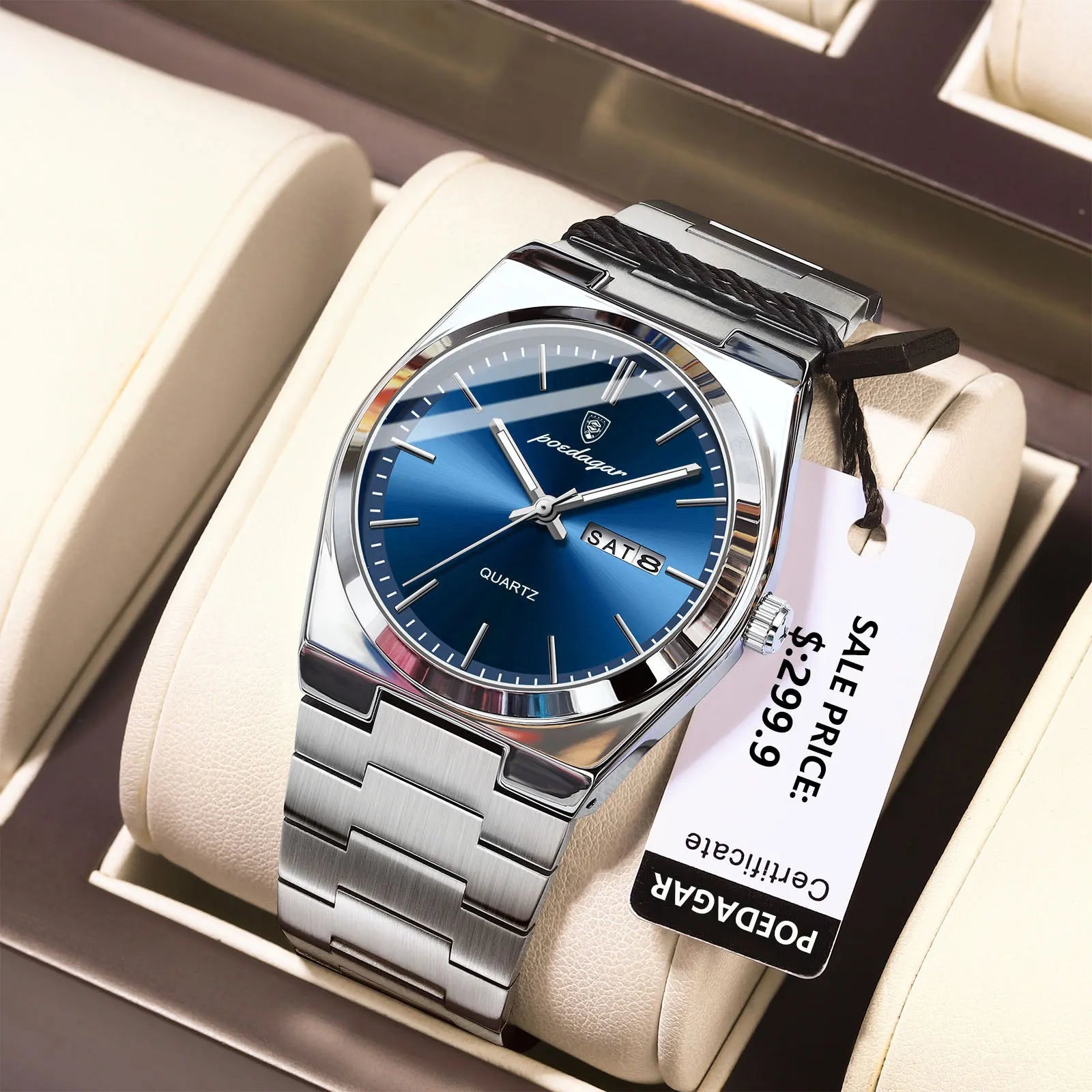Stainless Steel Waterproof Luminous Men's Quartz Watch