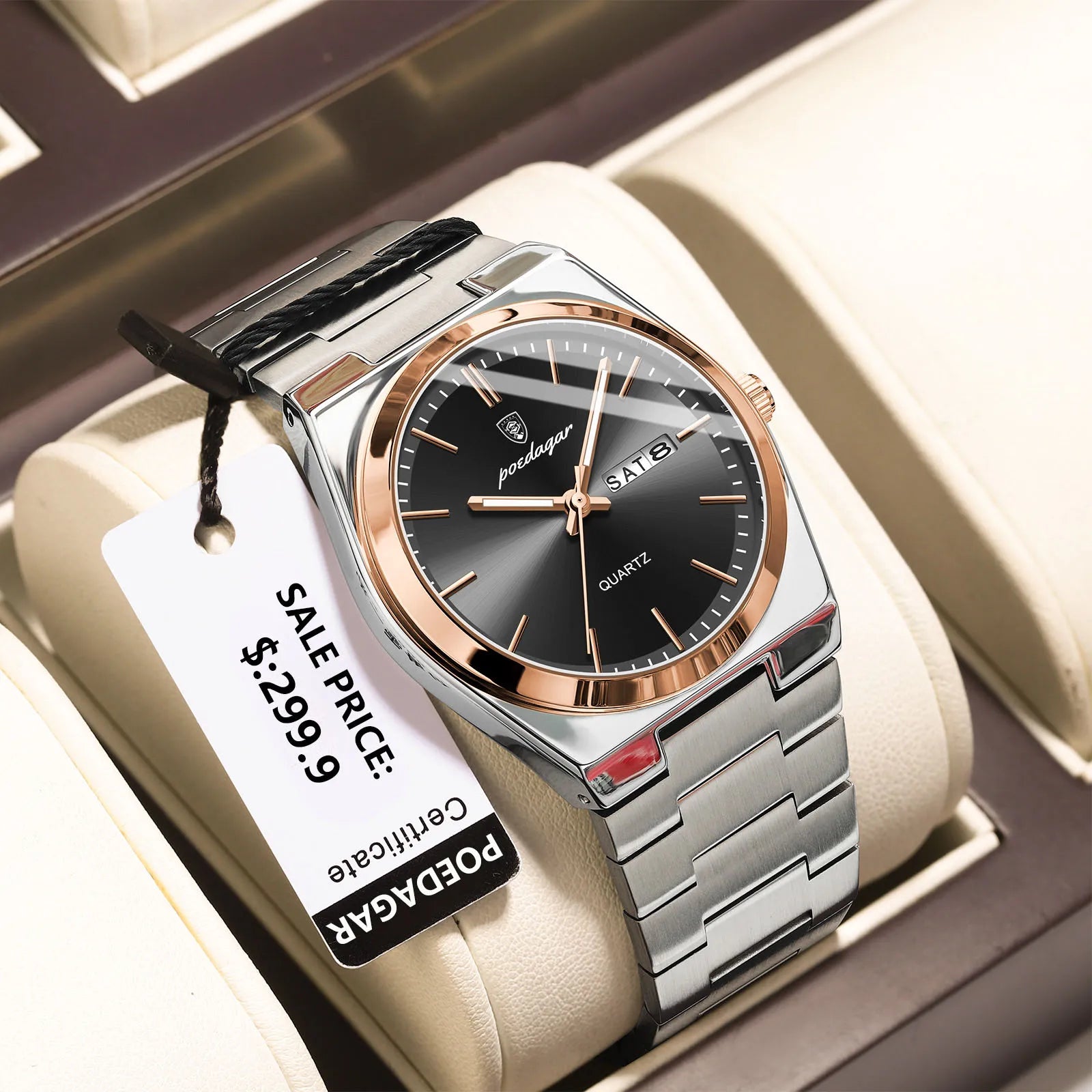 Stainless Steel Waterproof Luminous Men's Quartz Watch
