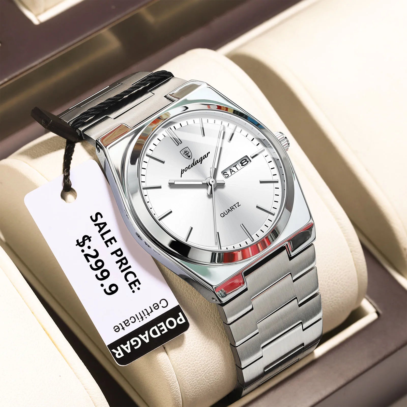 Stainless Steel Waterproof Luminous Men's Quartz Watch